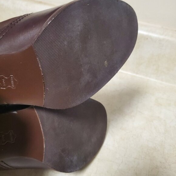 Tory Burch Brown Leather Bootie Block Heel 8 - Picture 9 of 15